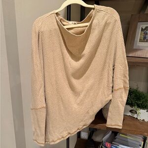 Easel Tan Waffle Knit Top